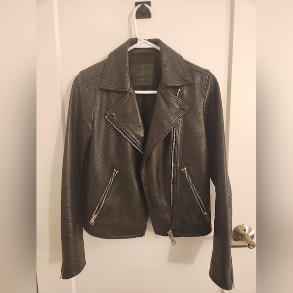All Saints Dalby Leather Jacket - Picture 1 of 2